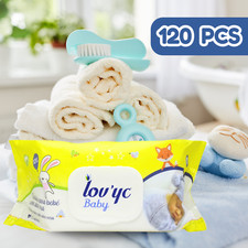 Lovyc Aloe Vera Baby Wipes - Soft  Gentle Care, 120 Count Pack