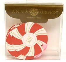 Anna Griffin Christmas Gift Tags Satin Ribbon Joy Starlight Candy 10 pieces