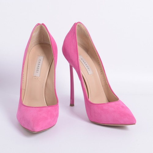 Zapatos de salón Casadei para mujer rosa gamuza cuero liso tacón alto talla UK 7,5 - Imagen 2 de 10