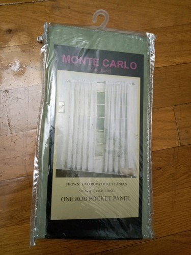 United Curtain Monte Carlo Voile Curtain Panel Pair, Sage, 59W x 84L inch - Picture 2 of 2