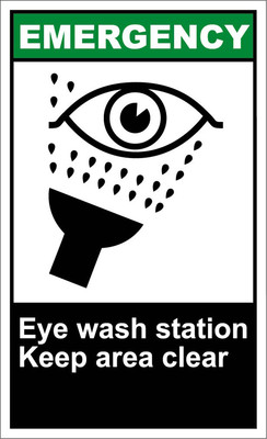 Eye Wash Station Keep Area Clear Emergency OSHA / ANSI LABEL DECAL ...