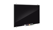 ULINE Magnetic Glass Dry Erase Board - Black, 4 x 3' H-7806BL