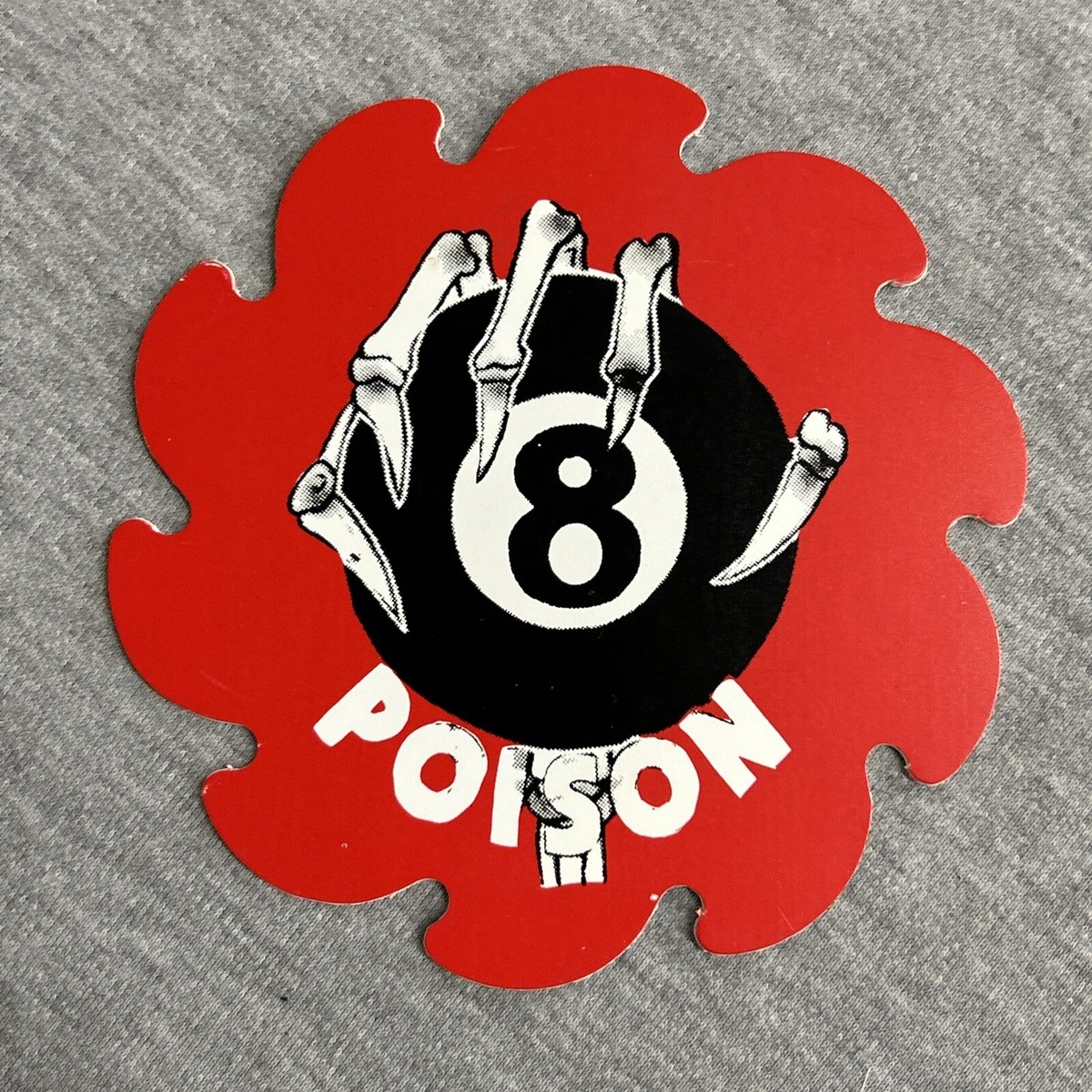 Oversized POG Poison Skeleton Hand Eight Ball - Vintage - Red | eBay