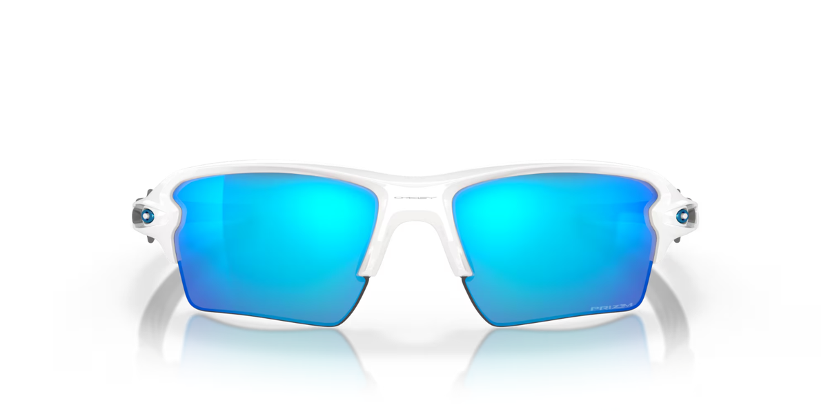 NEW* Oakley FLAK 2.0 XL WHITE Polished w PRIZM Sapphire Sunglass