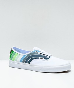 vans white green
