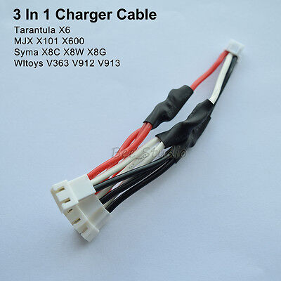SYMA X8 X8C X8W X8G MJX X600 X101 V666 RC 7.4v Li-Po Battery Plug Multi Cable