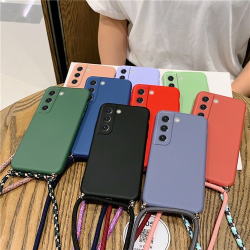 For Samsung Galaxy Note 20 S20 FE S21 S22 A53 Liquid Silicone Lanyard Case Cover - Picture 11 of 22