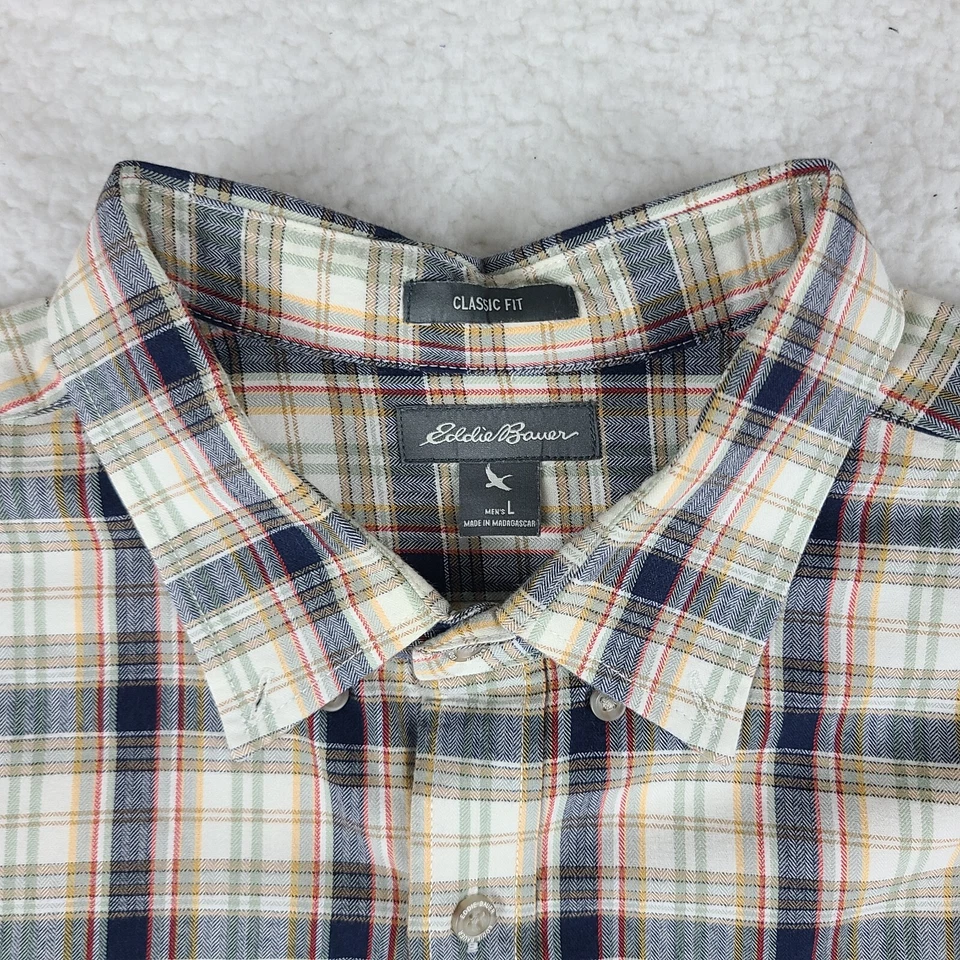 Camisa de franela Eddie Bauer para hombre grande multicolor a cuadros calce clásico abotonada Foto 4 de 4