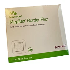 2 BOXES Mepilex Border Flex 4x4"Soft Silicone Foam Dressing 595300