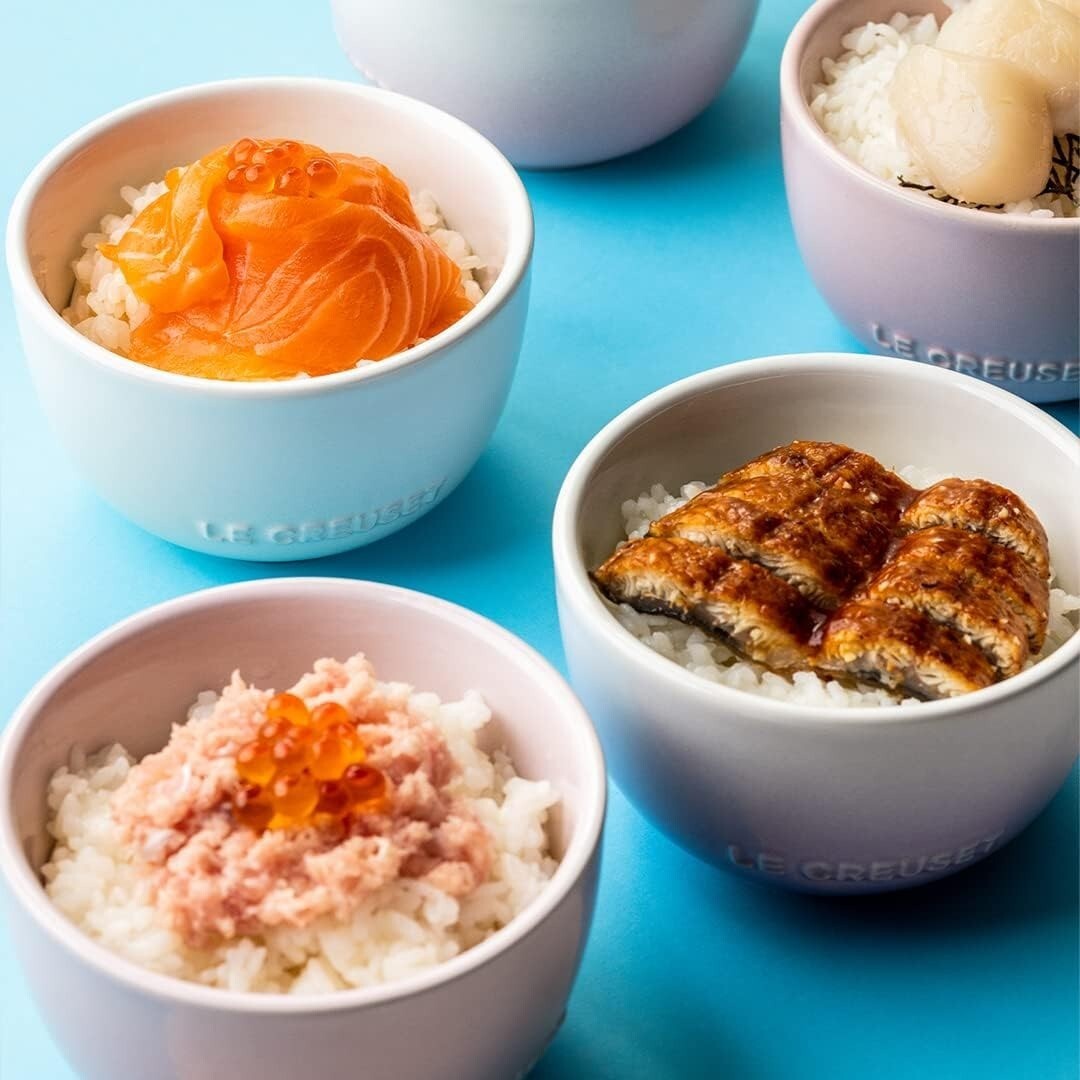Le Creuset Sphere Rice Bowl Set of 5 Pink Collection Stoneware