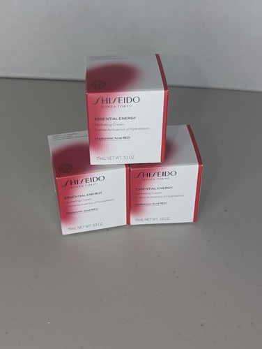 3X Shiseido Essential Energy Hydrating Day Cream Travel 0.53oz/15ml Each NIB