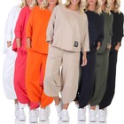Damen Jogginganzug 2 Teiler Freizeit Hose Pullover Jogger Training Loungewear