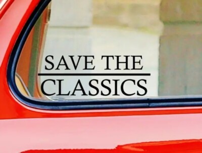 2 x Save The Classics Vinyl Aufkleber Fensteraufkleber Oldtimer Van Motorrad 4x4