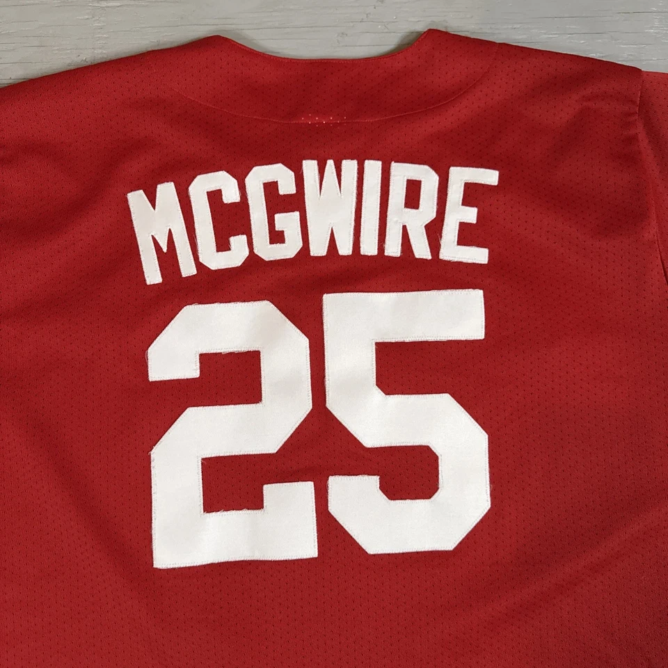 复古 90 年代美国职棒大联盟 Mark Mcgwire Majestic 圣路易斯红雀队缝制球衣 XL 码 — 第 3/4 张图片