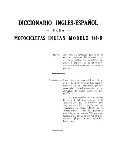 Spanish - English Manual ~ 1946 ~ Army Dodge Truck / Indian 741b ~ Reprnt - Picture 3 of 4