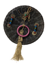 Vintage Chinese Sewing Basket w/ Beads and Coins