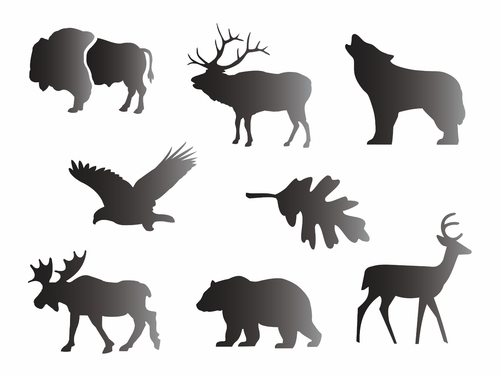 3" Lodge Animals Stencil Bear Wolf Deer Moose Bison Elk Eagle Rustic Cabin Signs - Picture 6 of 9