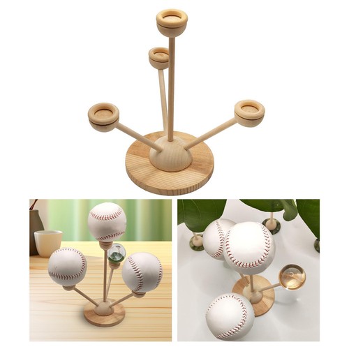LPITOY Baseball Ständer Aus Holz - Halter Für Baseballbälle Zur Dekoration