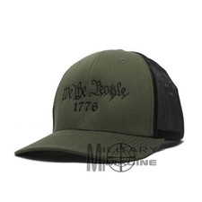 We The People 1776 OD Green / Black cap Trucker Mesh Tactical Operator Snapback
