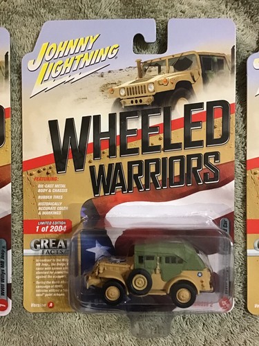 2018 Johnny Lightning WHEELED WARRIORS Set Diecast 1/64 VAR2 HUMMER Willys - Picture 3 of 9