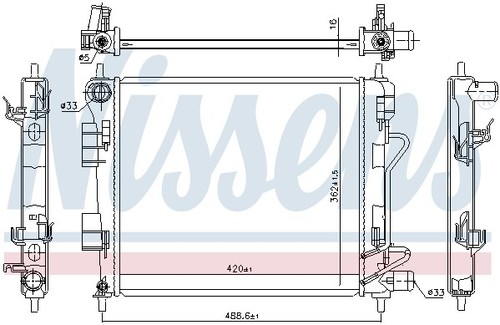 RADIATOR, ENGINE COOLING FOR HYUNDAI NISSENS 675025