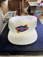 Vintage K Products Pioneer Seed Corn Corduroy SnapBack Trucker Hat Foam Pealing