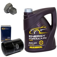 MotoröL Set 5W-40 5 Liter + ÖLfilter SM 111 + Schraube FüR Ford Galaxy VW Golf