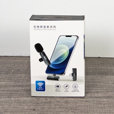 2-in-1 Wireless Lavalier Microphone for iPhone iPad Dual Lapel
