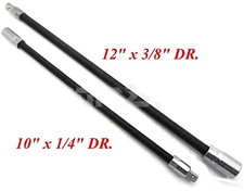 2pc Flexible Socket Extension 10" Long 1/4" & 12" Long 3/8"