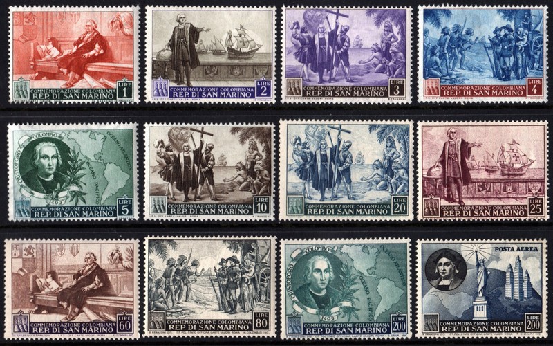 San Marino SC#308 319, C80 500th Birth of Christopher Columbus (1952) MNH