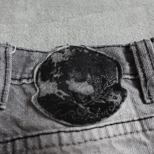 Mecca Washed Denim Pants Boy's Size 7 Gray Straight Leg Embroidered Activewear - Picture 15 of 16