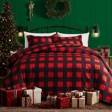 Red Christmas Duvet Cover Set Queen Soft - Queen no duvet cover insert Plaid