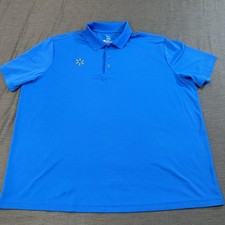 Walmart Employee Polo Work Shirt 2XL Blue With Yellow Embroidered Logo