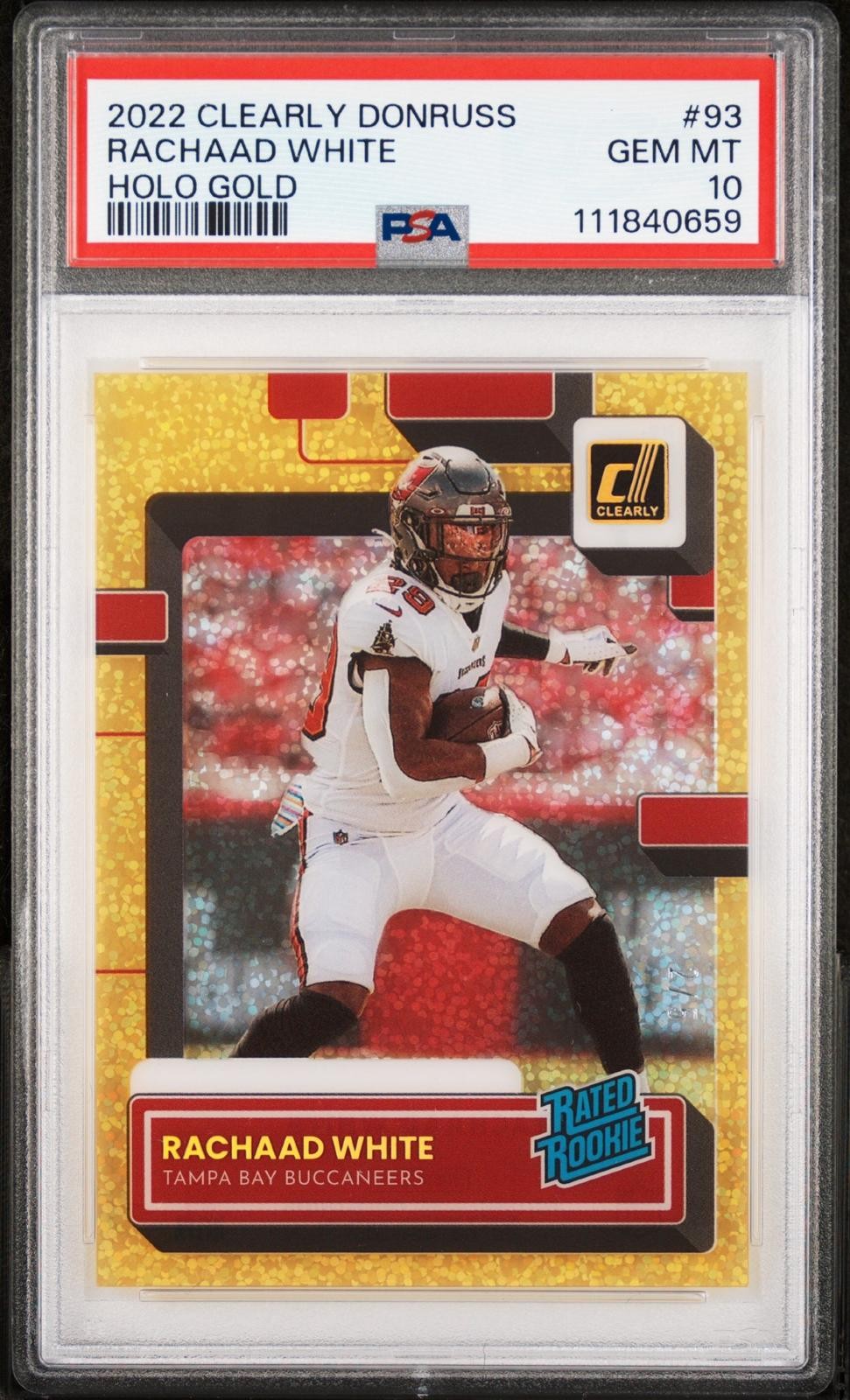 Rachaad White Panini Clearly Donruss #93 Holo Gold