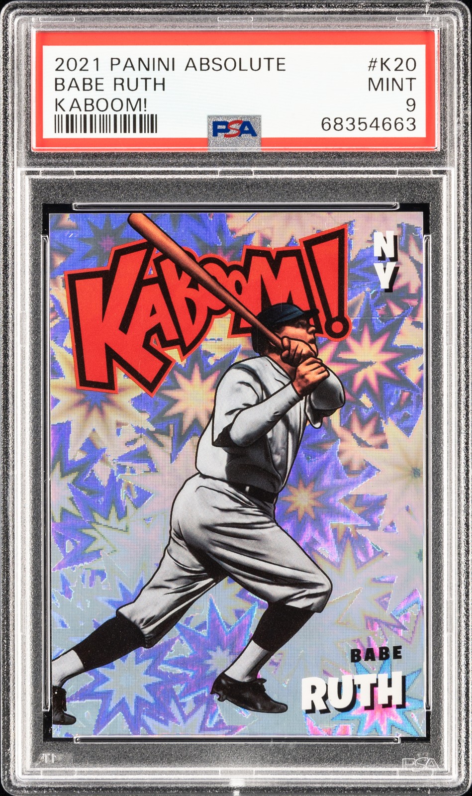2021 PANINI ABSOLUTE KABOOM! #K20 BABE RUTH PSA 9