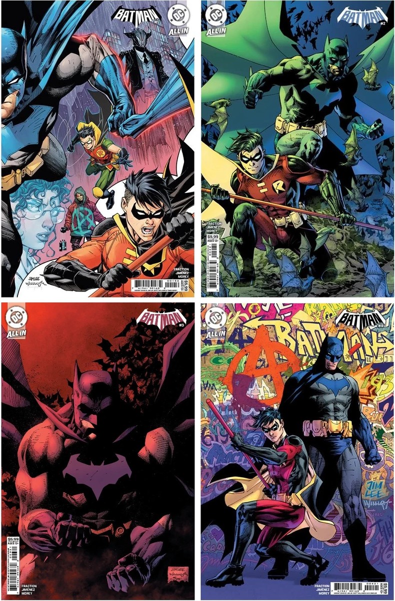 BATMAN #1,2,3,4 (JIM LEE VARIANT COMIC BOOK SET)(1ST PRINTS)(2025