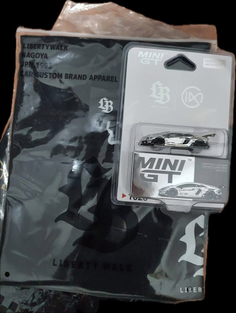 Mini GT #1023 LB Works Lamborghini Aventador - Silver Chrome IMX