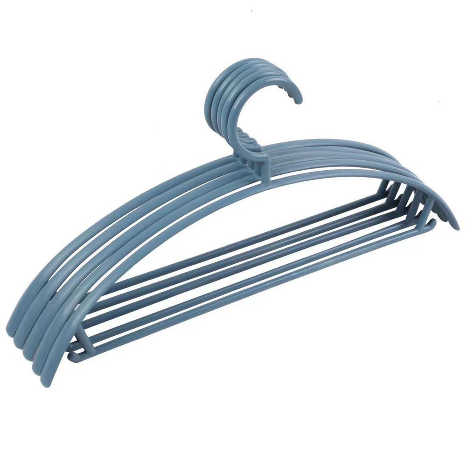 Blue 10Pcs Non Slip Coat Hanger Semicircle Thickened Adult Clothes Rack EC