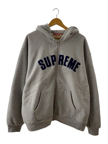 Felpa Supreme Zip con Cappuccio 24AW Arco Termica XL Cotone Grigio Usata