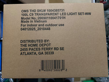 Home Accents 100 Count Warm White Super Bright Steady Lit C9 Lights 65.4 Ft