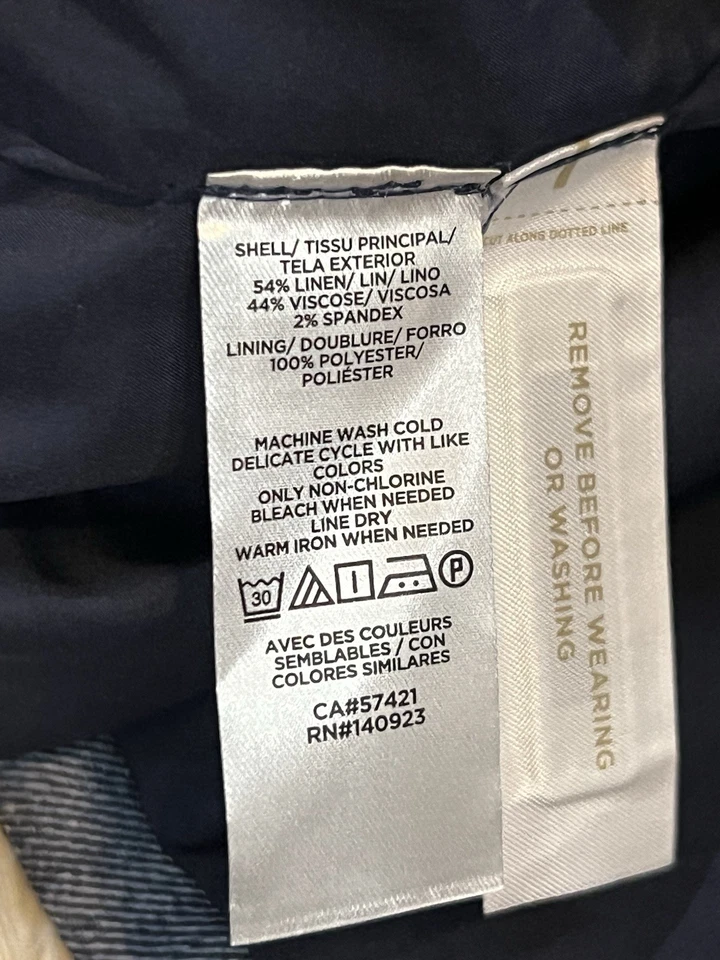 Ann Taylor LOFT расслабленный современный карьера блейзер куртка Sz 6 синий льняной смеси новый с Ярлыками - Изображение 2 из 4