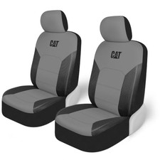 Cat FlexHybrid Car Seat Covers, Gray Premium Faux Leather Mesh Seat Covers