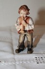 Krippenfigur Massiv  "BUB MIT TROMPETE"  Original Kostner  12 cm Holz