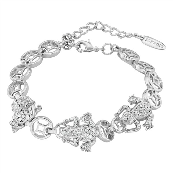 Made With Swarovski Crystals White Gold Plated Frog Bracelet Brand New!!! - Product main view