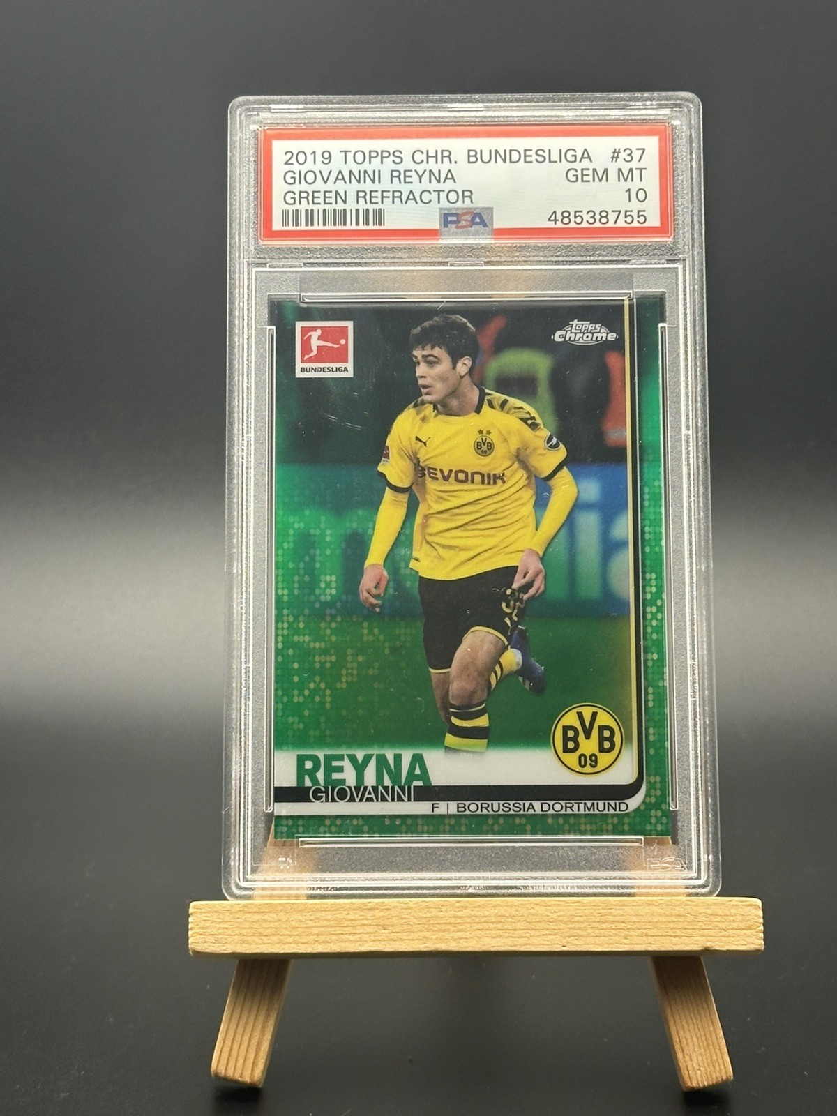 2019-20 Topps Chrome Bundesliga Giovanni Reyna Green Refractor Rookie /99 PSA 10
