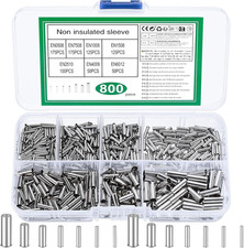 800 Pcs Wire Ferrules Kit, Electrical Crimp Connectors, Tinned Copper Ferrule