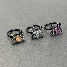 Sparkle Spider Kids Ring Lot Purple Silver Gold/Green Black Rings Size 4.5+