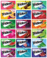 Tridents Chewing Gum Sampler Variety Pack 1 Count Pack of 10 , Assorted