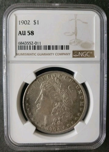 1902 $1 Morgan Silver Dollar NGC AU58