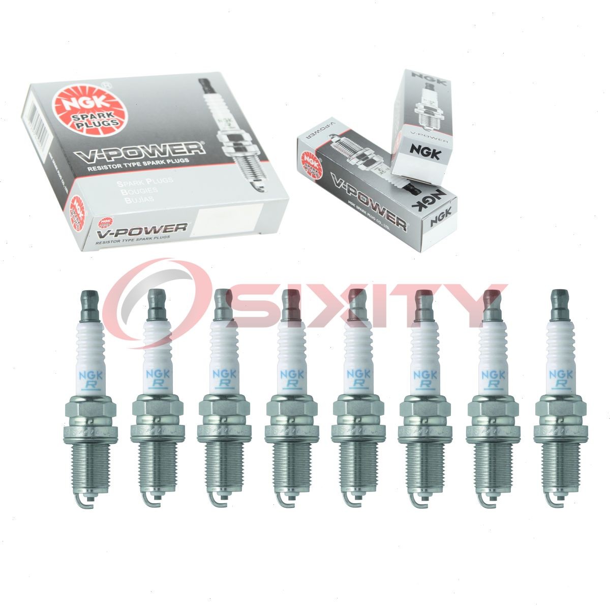 8 pcs NGK V-Power Spark Plugs for 1992-1994 Dodge B250 5.9L 5.2L V8 - Engine eh